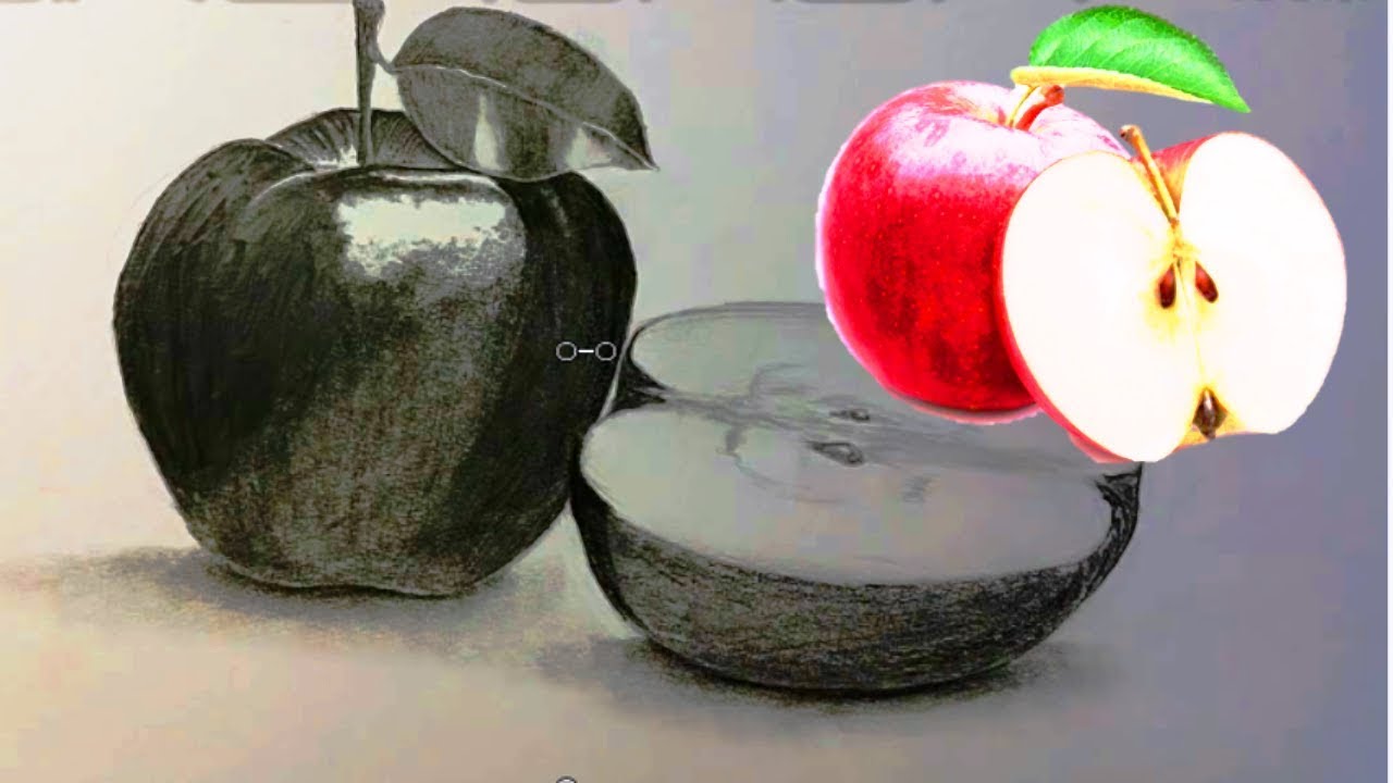 Как нарисовать ЯБЛОКО КАРАНДАШОМ! Учимся рисовать ЯБЛОКО Простым Карандашом! Как Научиться РИСОВАТЬ
