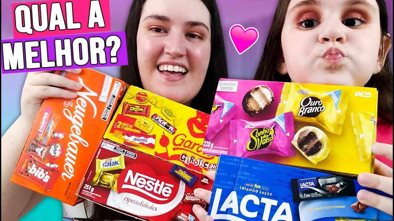 Qual a Melhor CAIXA de BOMBOM? Provando e Comparando! Lacta, Nestlé, Neugebauer, Garoto!