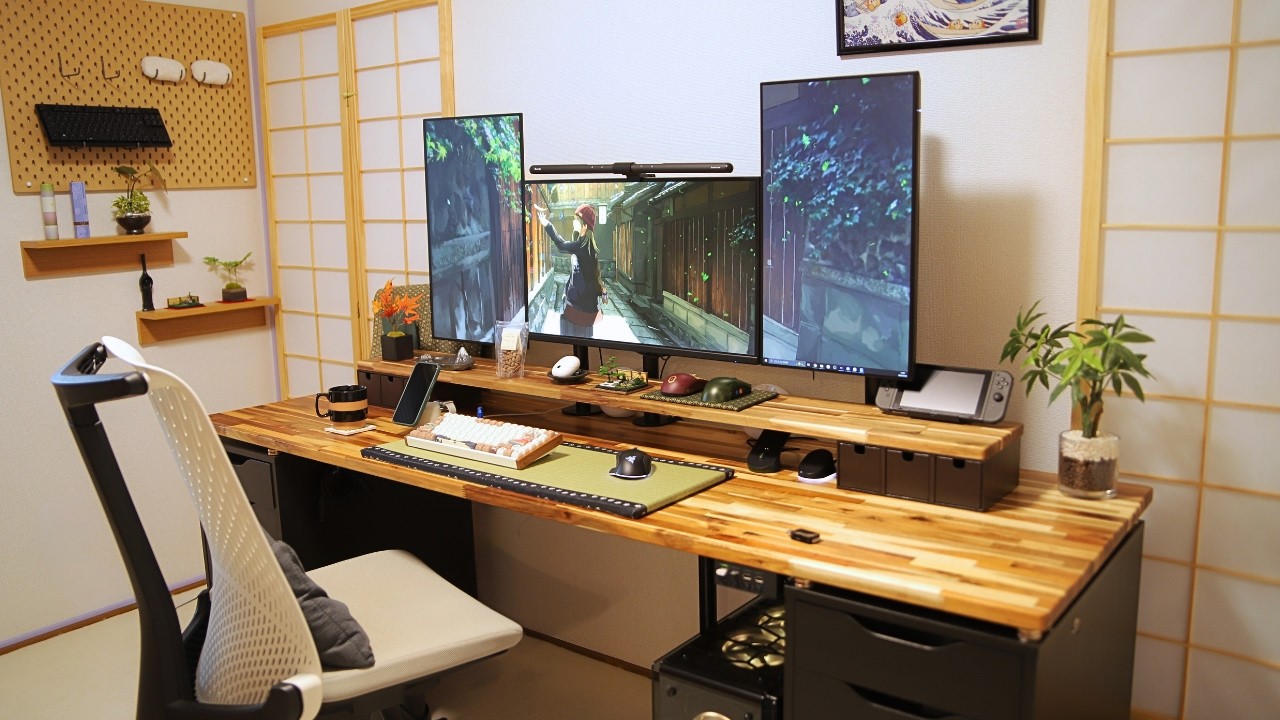 和に癒しを覚えた男の和風PCデスク作り！【デスクツアー】