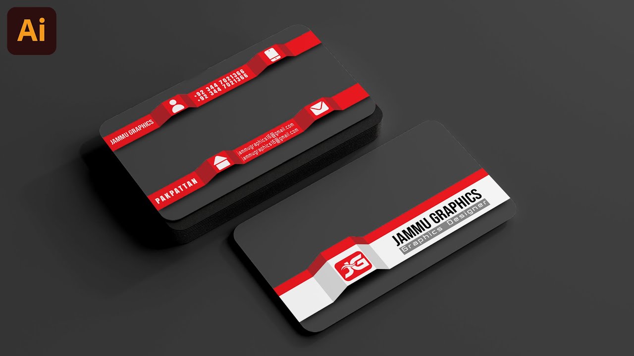 Business card design | Adobe illustrator basic tutorial | Clean & modern business card design