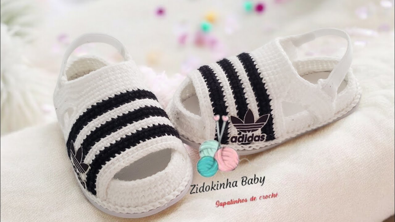 SANDÁLIA ADIDAS N. 21 DE CROCHÊ PASSO A PASSO