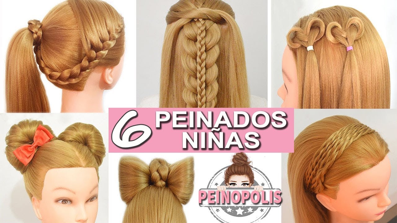 6 Peinados Faciles y Rapidos de Niñas con Cabello Largo - Trenzas para Navidad