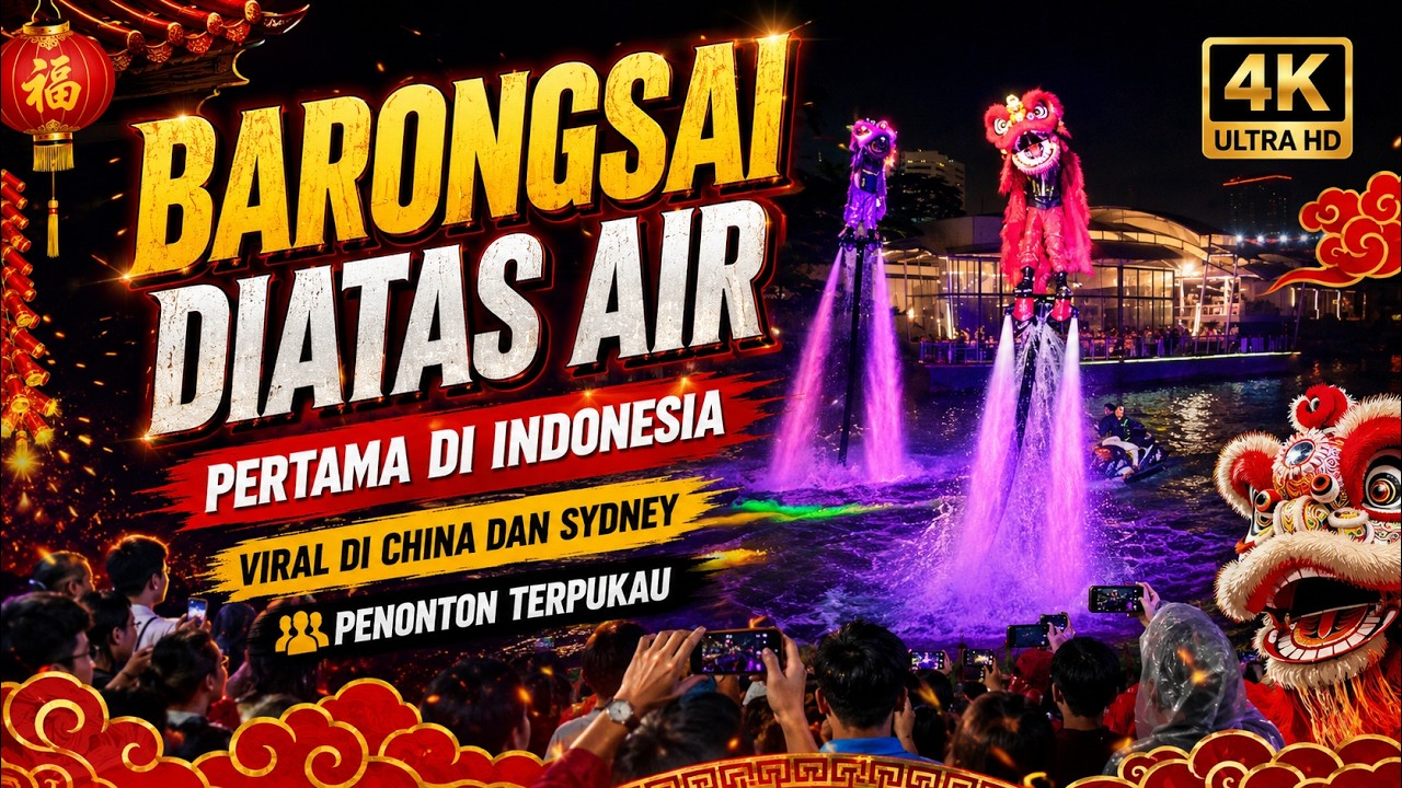PERTAMA DI INDONESIA BARONGSAI WATER JET MENARI DIATAS PULAU DUA SENAYAN PARK