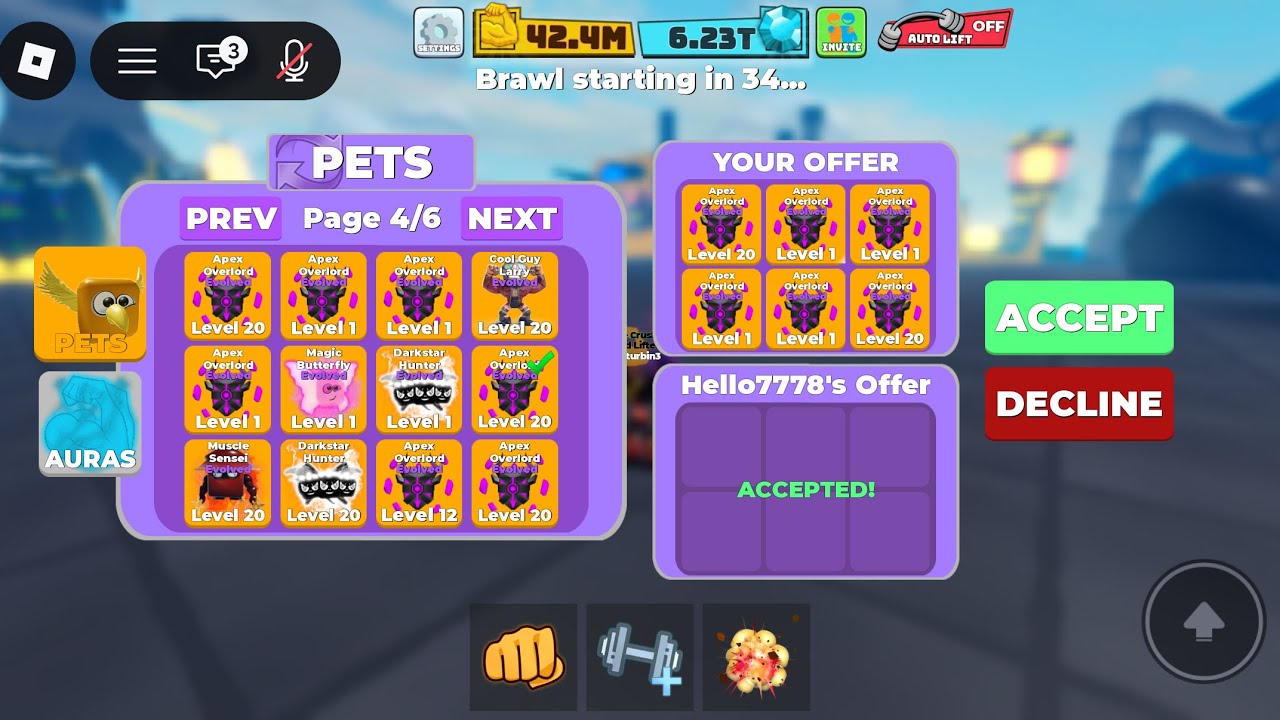 Muscle legends update and pet giveaway soon