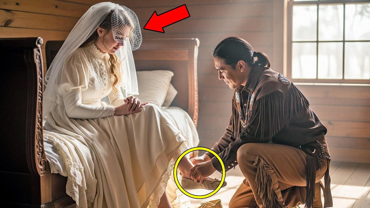 She Sat Alone on the Wedding Bed, Crying—Until Apache Warrior Kneeled to Untie Her Dusty Shoes