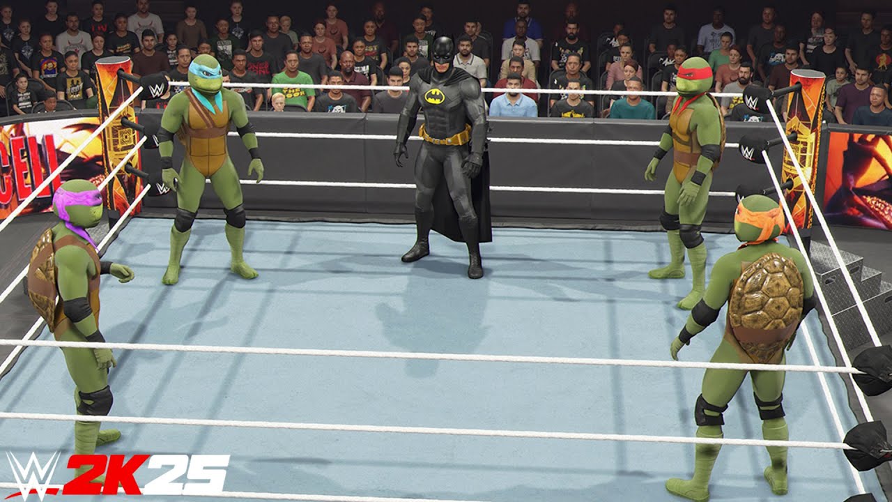 Бэтмен против Черепашек-ниндзя | Матч «Испытание» — WWE 2K25 PS5 [4K]