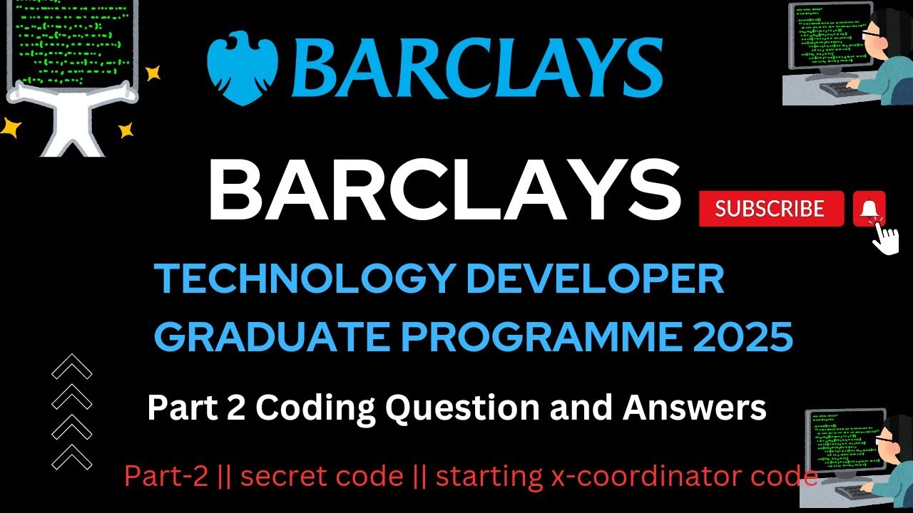 Barclays Online Assessment Questions and Answers Part 2 | Secret Code | Starting X-Cordinator Code