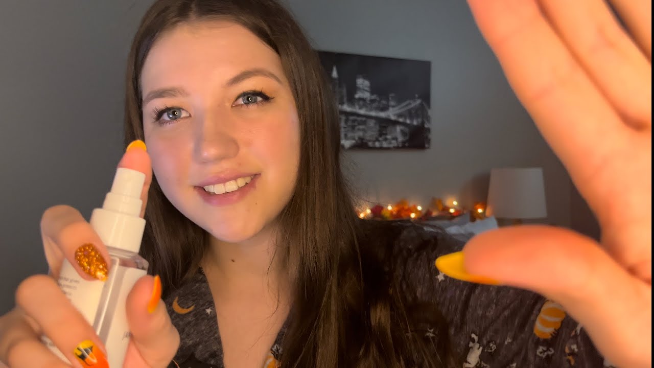 ASMR Halloween Sleepover: Friend does your Skincare (Layered Sounds & Personal Attention)