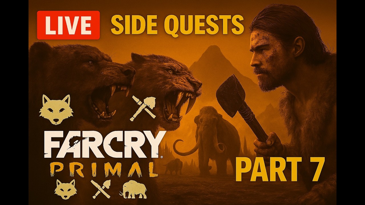 Far Cry Primal LIVE – PART 7 | Side Quests: Beast Hunts, Tribal Secrets & Wenja Power!