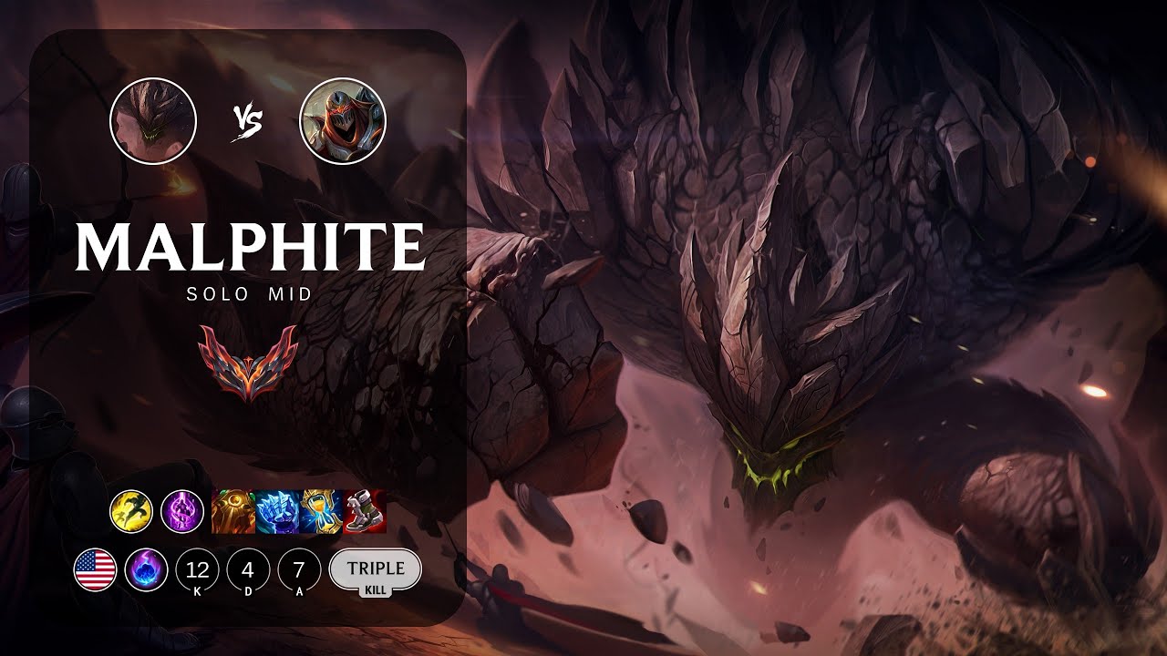 Malphite Mid vs Zed - NA Grandmaster Patch 13.13