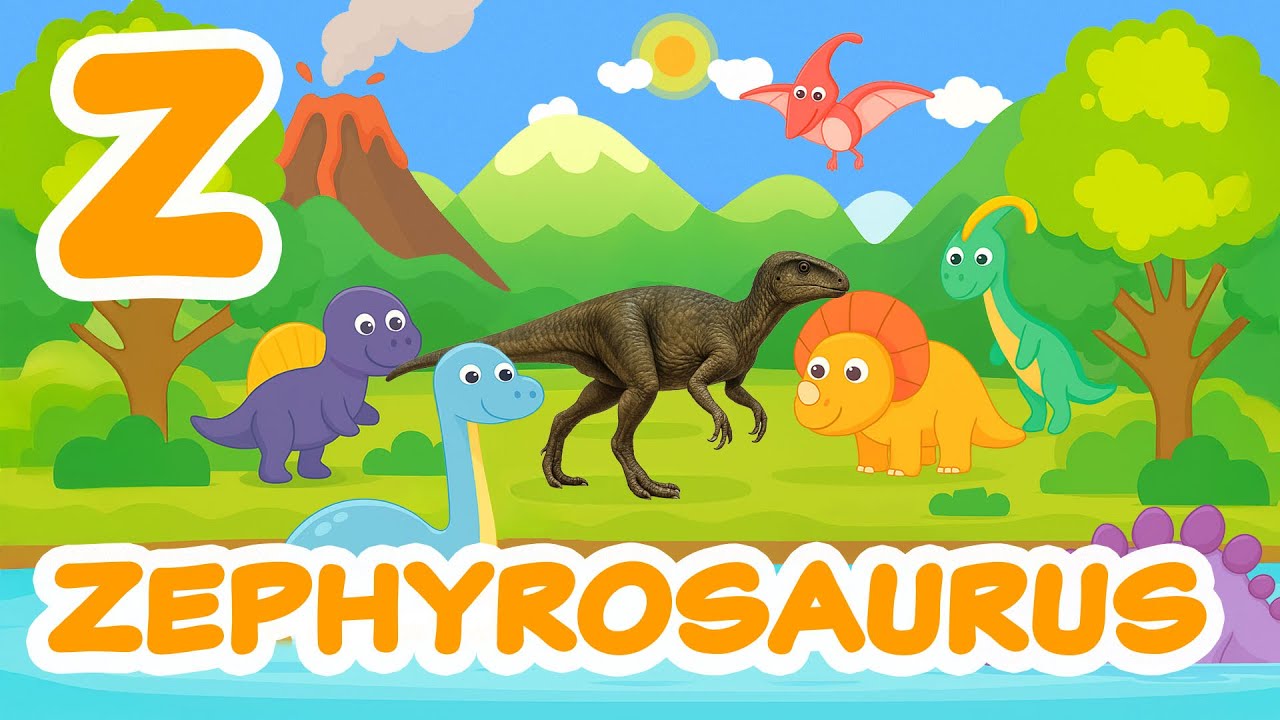 Z is for Zephyrosaurus 🦕 | ABC Dino Songs | Whimsical Cartoon Vector Art