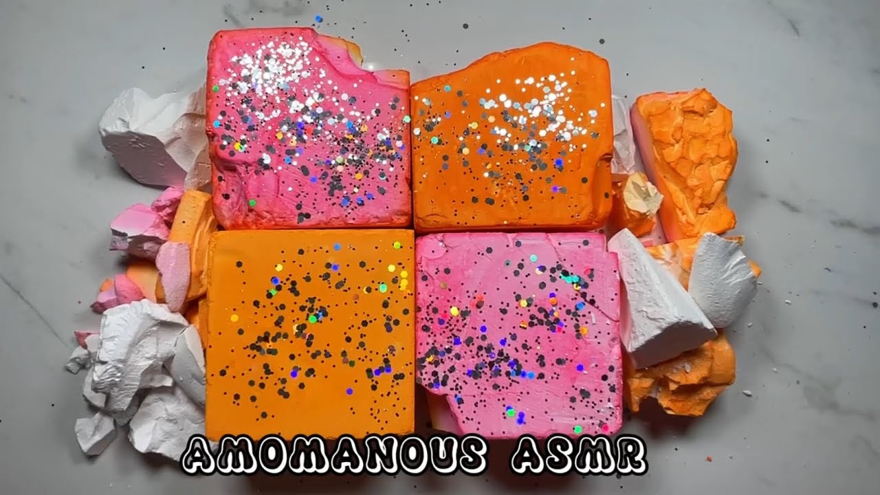 Dyed gym chalk and glitter | ASMR | Oddly Satisfying