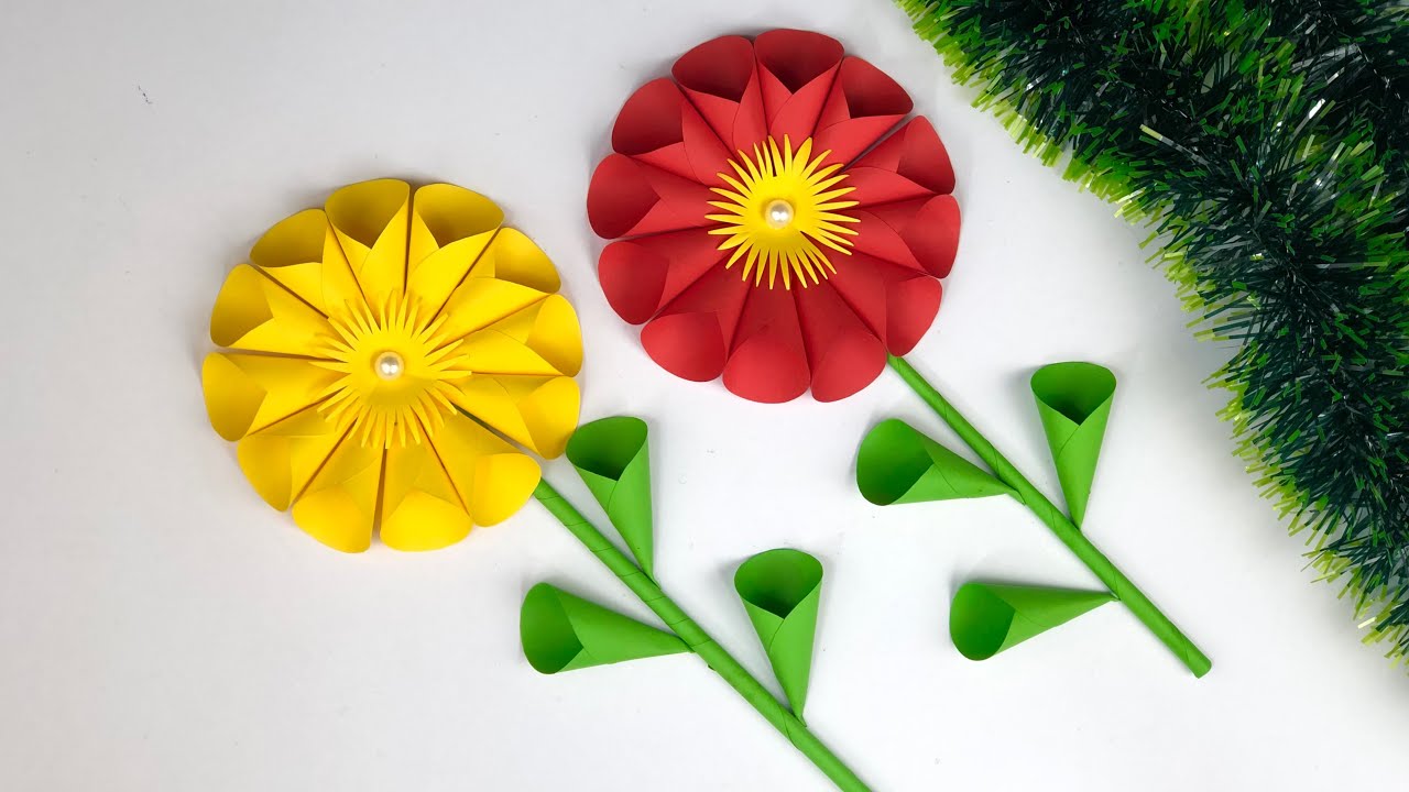 Amazing Paper Flower Making | Paper Flowers | Home Decor | Flower Making | Paper Craft | Crafts DIY