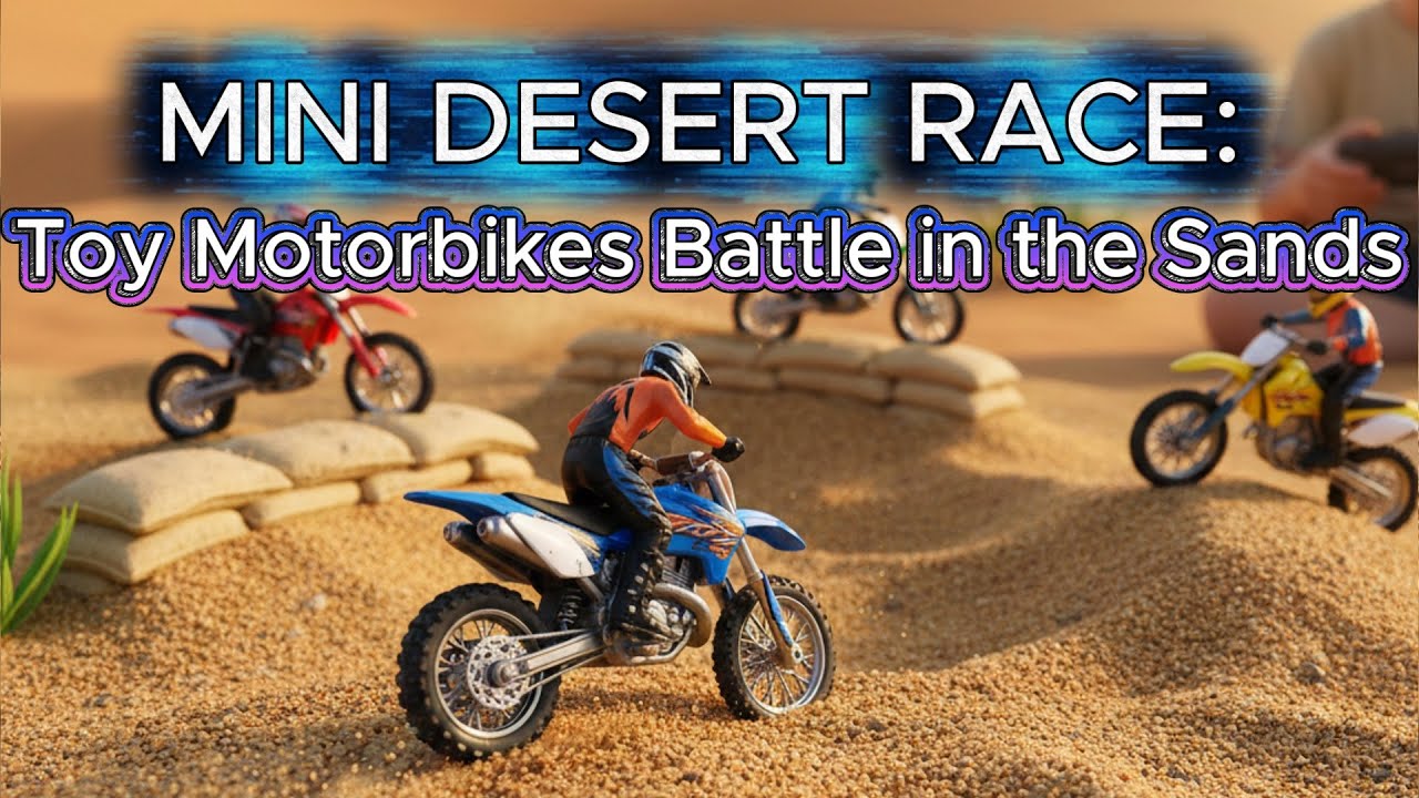Mini Desert Race Toy Motorbikes Battle in the Sands #toycars #toytrucks #RCTrucks #WorkingToys