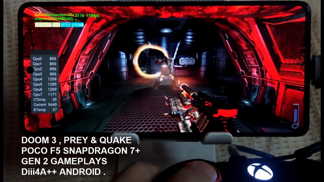 Snapdragon 7+ Gen 2 Prey , Quake 4 & Doom 3 diii4a++ Android 13 Gameplays Poco F5