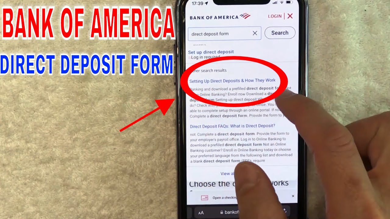 ✅ Форма прямого депозита Bank Of America 🔴