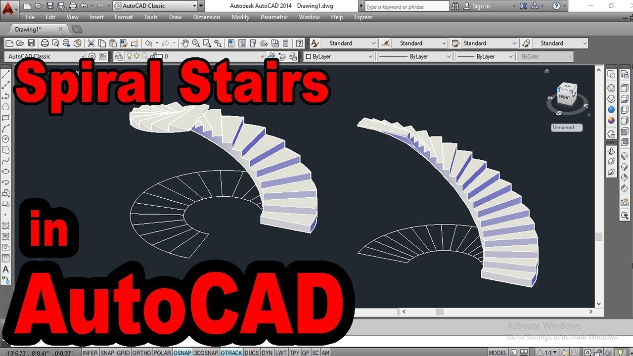 Винтовые лестницы в AutoCAD — Как нарисовать винтовую лестницу 3D в AutoCAD