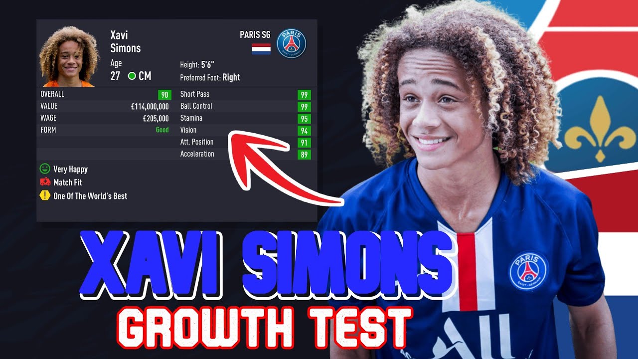 Xavi Simons Growth Test (2020-2030)! FIFA 21 Career Mode