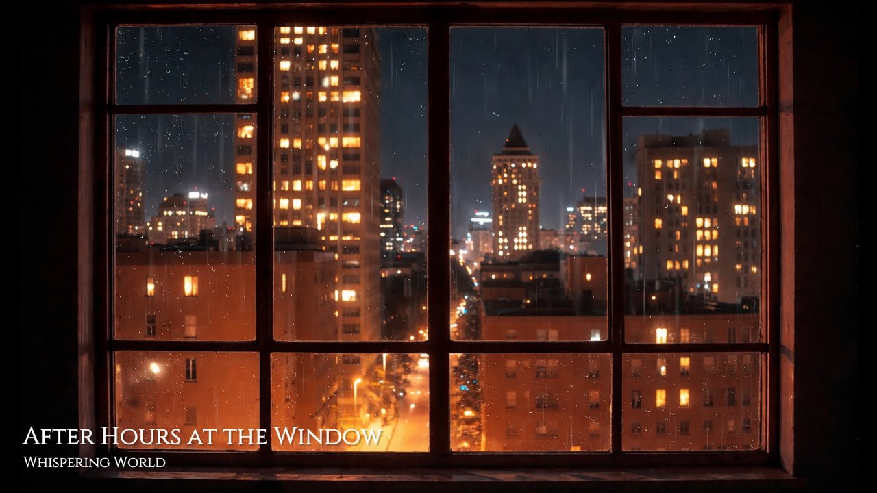 After Hours at the Window | Calm Jazz & Urban Night ASMR
