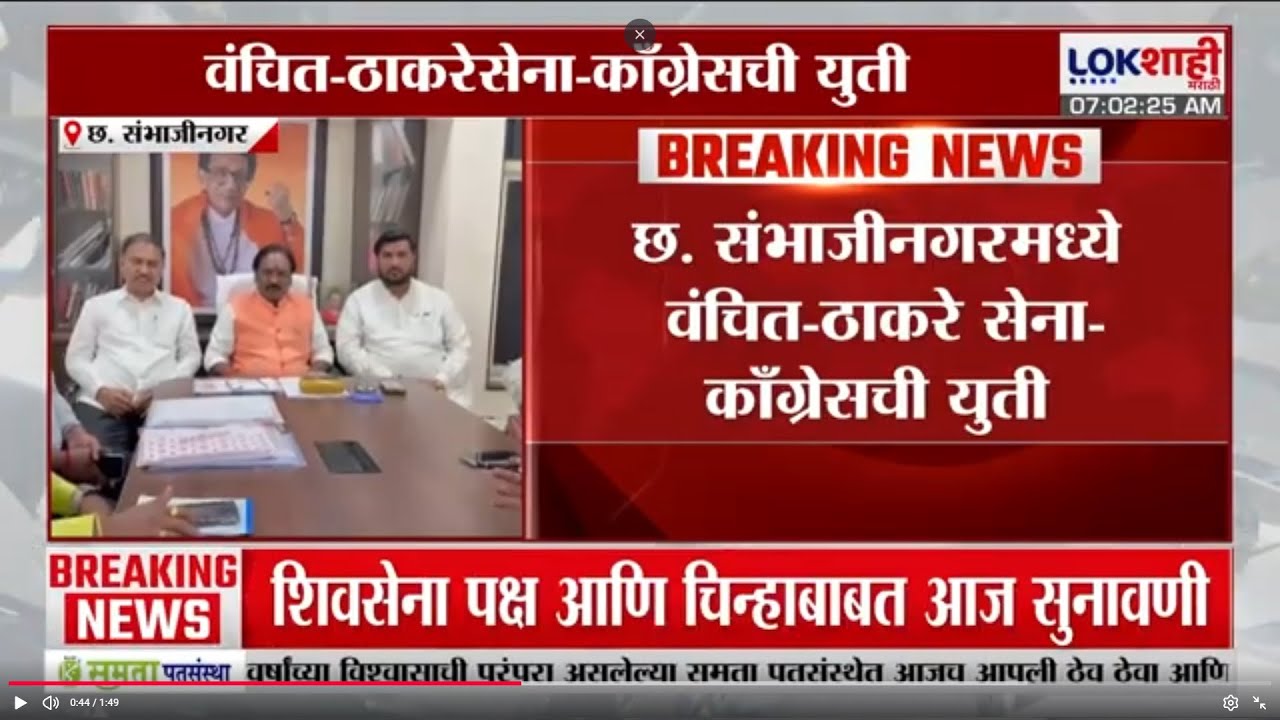 Chhatrapati Sambhaji Nagar वंचित- काँग्रेस- ठाकरे सेनेची युती | Lokshahi Marathi | Politics