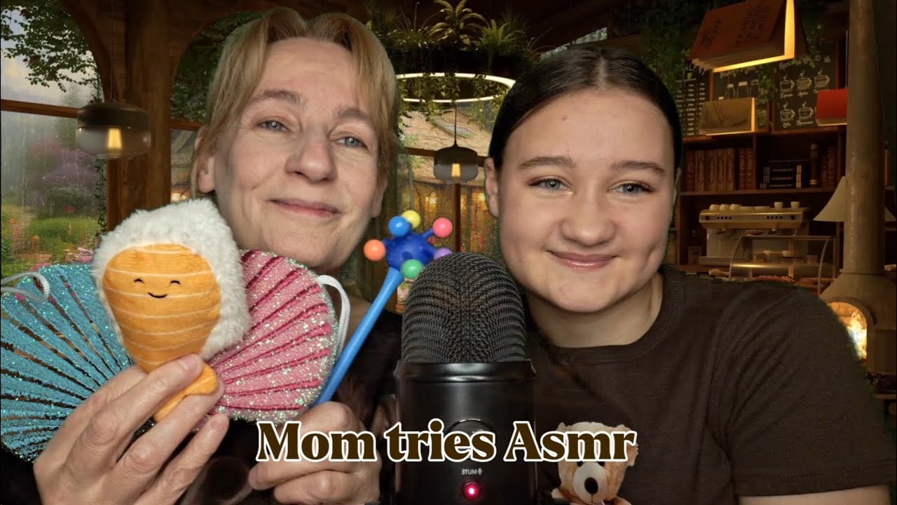 Mom tries ASMR for the first time!❤️💆‍♀️