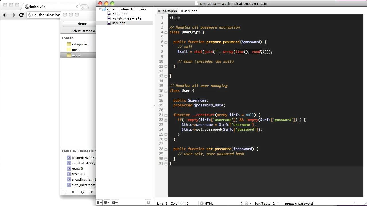 User Authentication in PHP