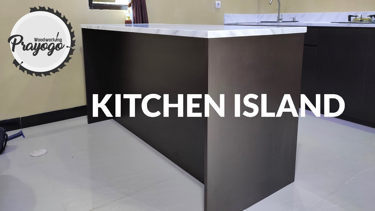 BUAT KITCHEN ISLAND SIMPLE DARI PLYWOOD HAPPAN TOP TABLE SOLID SURFACE