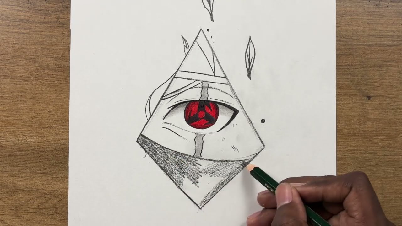 How to Draw Kakashi&rsquo;s Eye Step by Step | Naruto Drawing Tutorial 