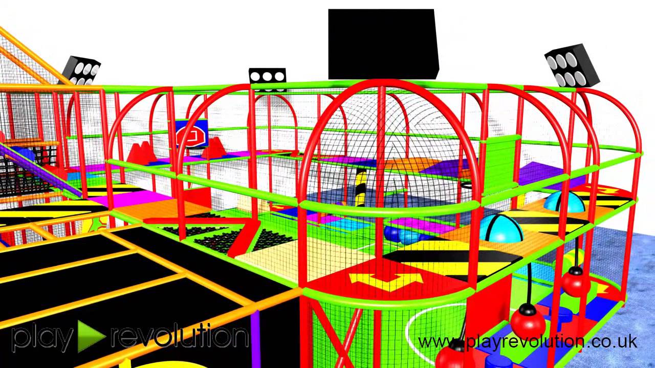 Large Soft Play Design with Volcano and sports pitch