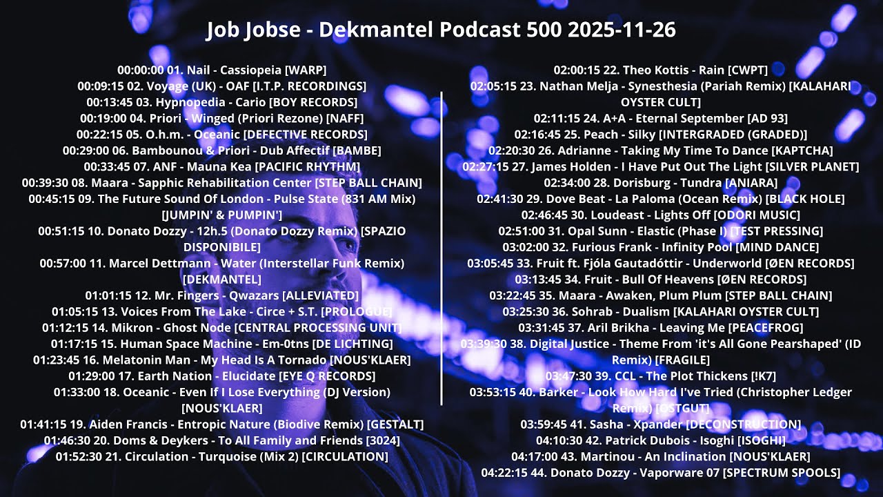 Job Jobse - Dekmantel Podcast 500 2025-11-26 with tracklist