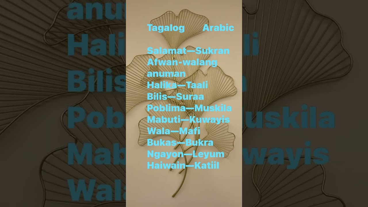Translation tagalog to arabic