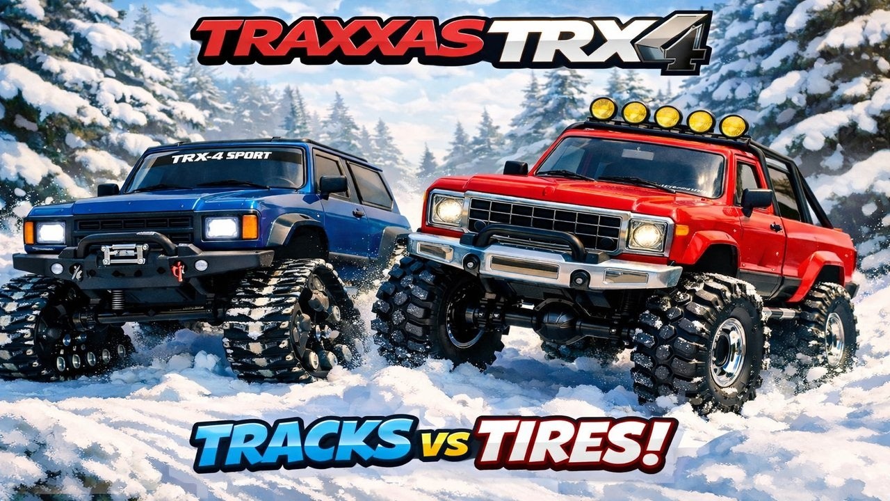 TRX-4 Sport on Tracks vs High Trail on Tires | Snow Run