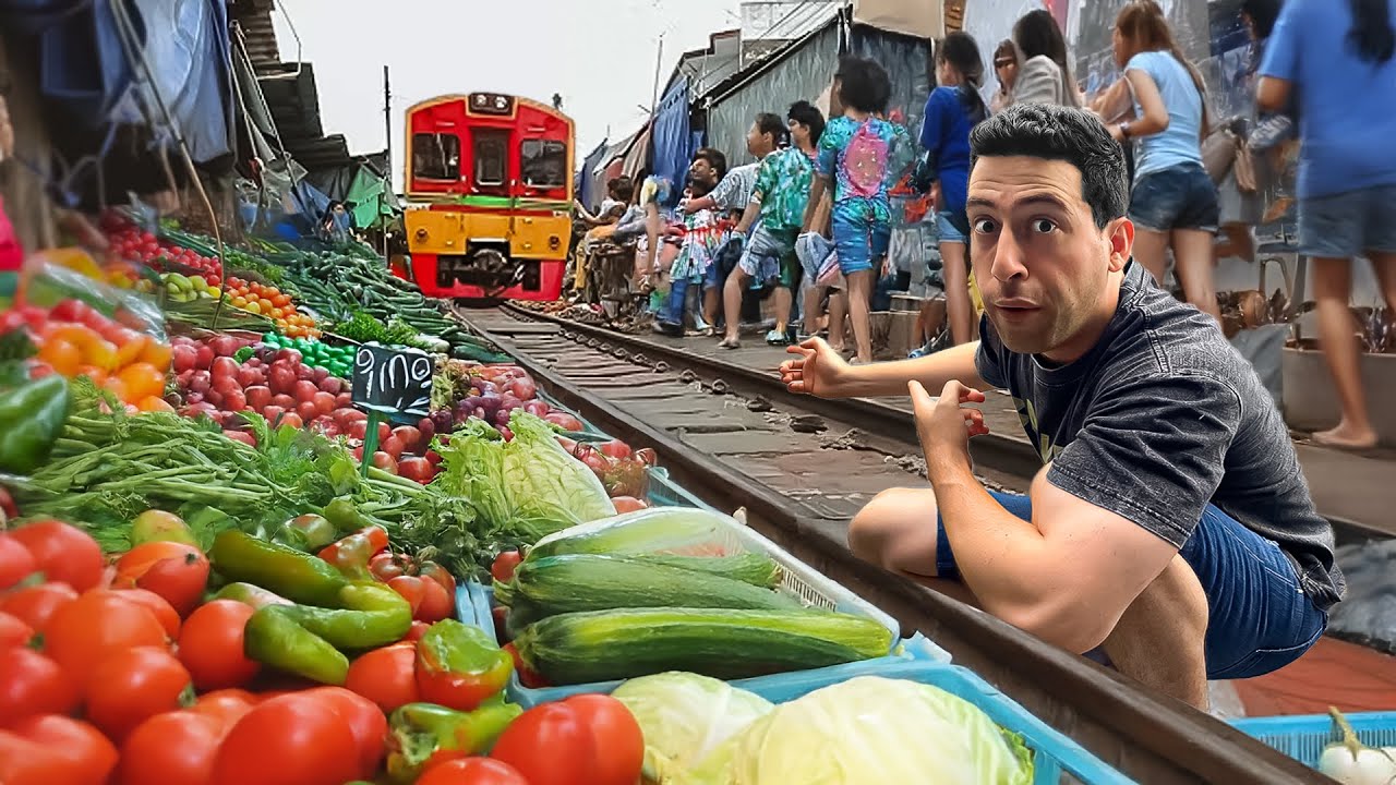 SCARIEST and MOST DANGEROUS Market! Almost Got RAN OVER By a TRAIN 😱
