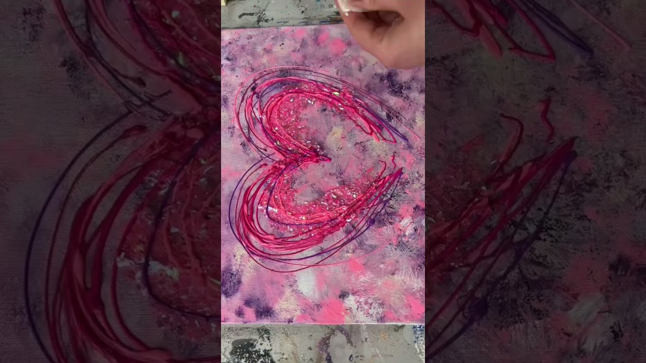Abstract heart art tutorial easy heart painting for beginners 