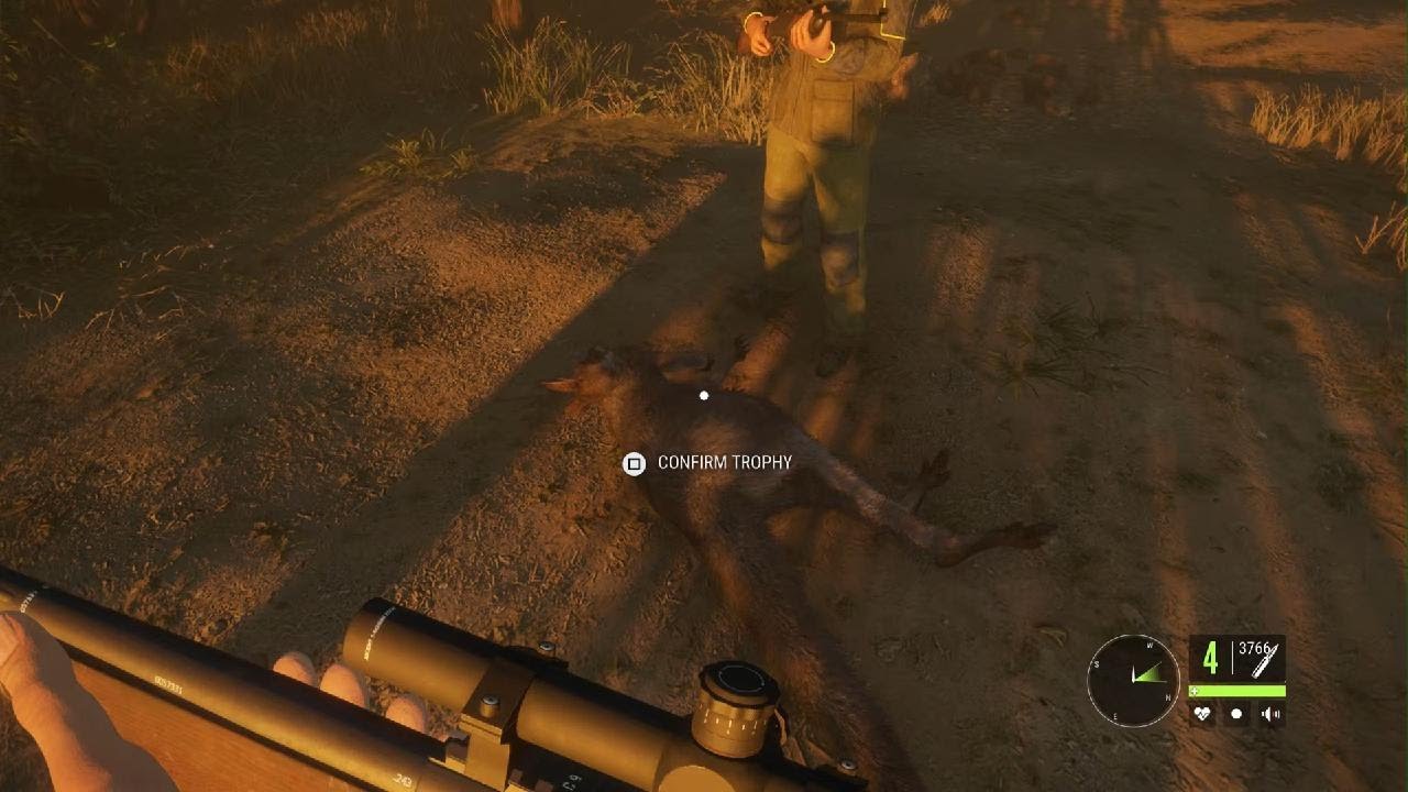 We killed a kangaroo btw the game is called the hunter call of the wild on PS5