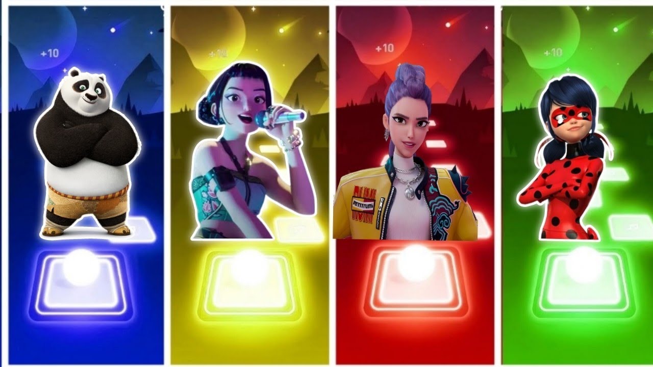 Kunfu Panda VS KPOP Demon Hunters VS Lady bug VS Tiles Hop EDM Rush Caffen Danse sog Cover 