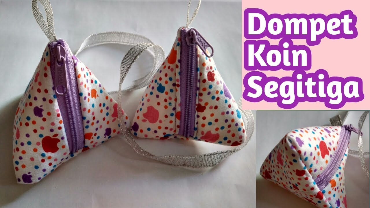 Cara Membuat Dompet Koin Dari Kain Perca || Dompet Koin Segitiga || DIY triangle pouch