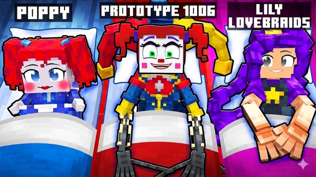 Je m'infiltre à la soirée pyjama de POPPY et LILY LOVEBRAIDS sur MINECRAFT!
