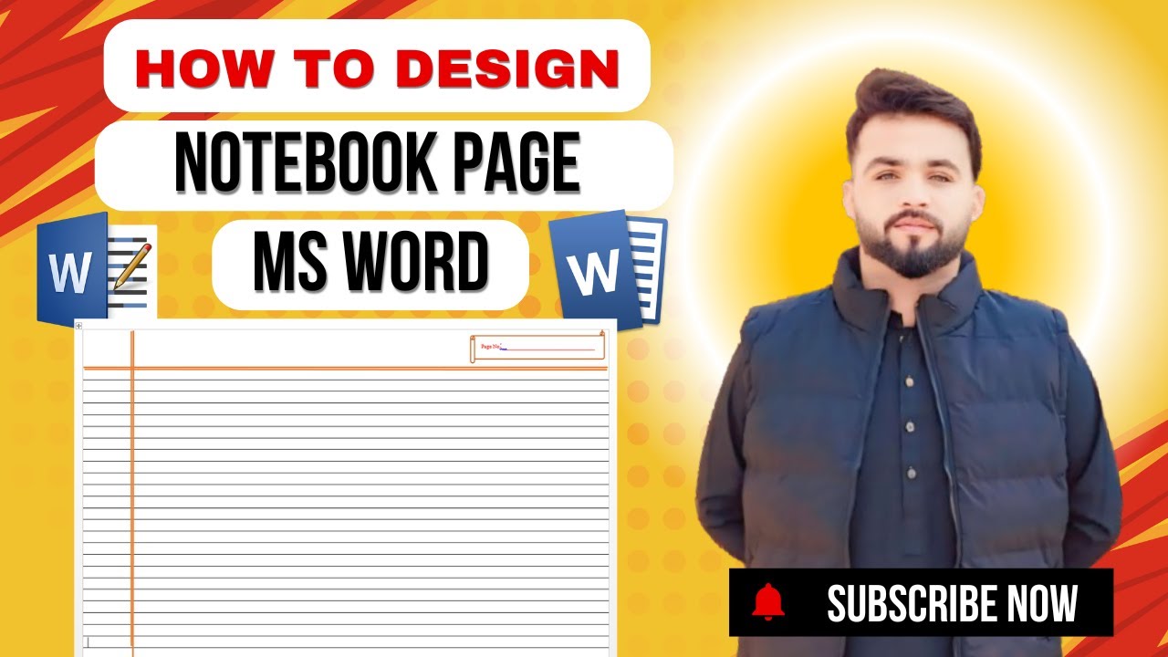 How to Design Notebook Page in Microsoft Word | Notebook Page Design in MS Word #sticlg