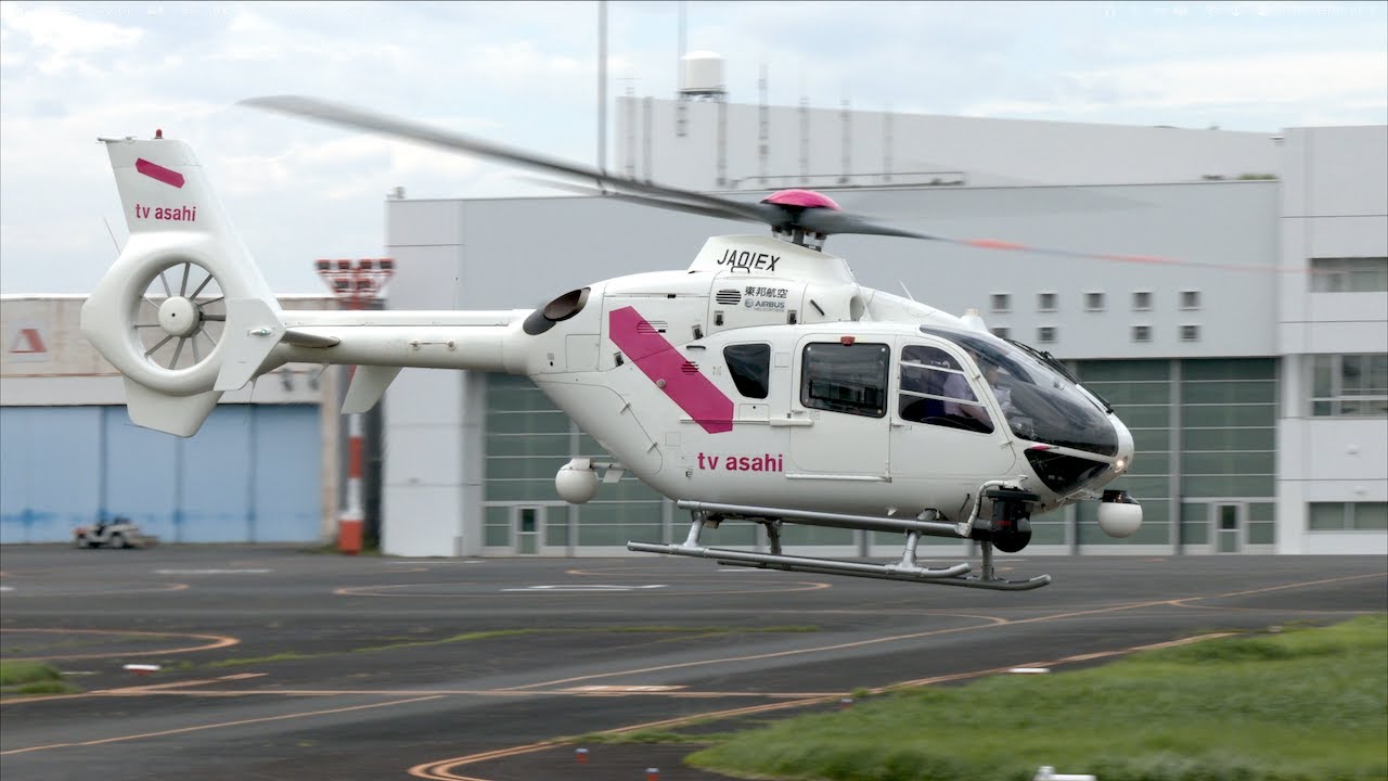 【ヘリコプター】 AS350,AS355,Bell 412EPX,R22,AS365,H160,EC135 等 ヘリコプター１４機の離着陸・東京ヘリポート   4K