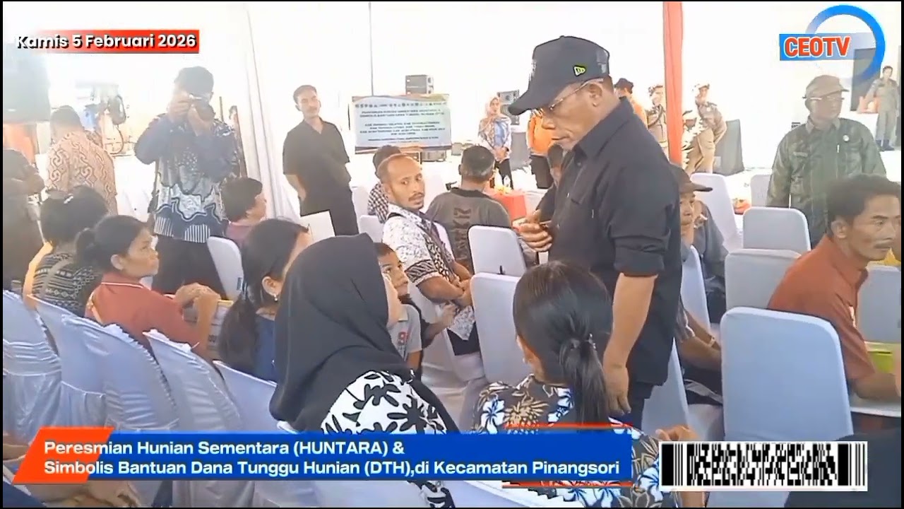 Mendagri Resmikan Huntara Pengungsi Bencana Alam di Asrama Haji Pinangsori Dihadiri Bupati Tapteng