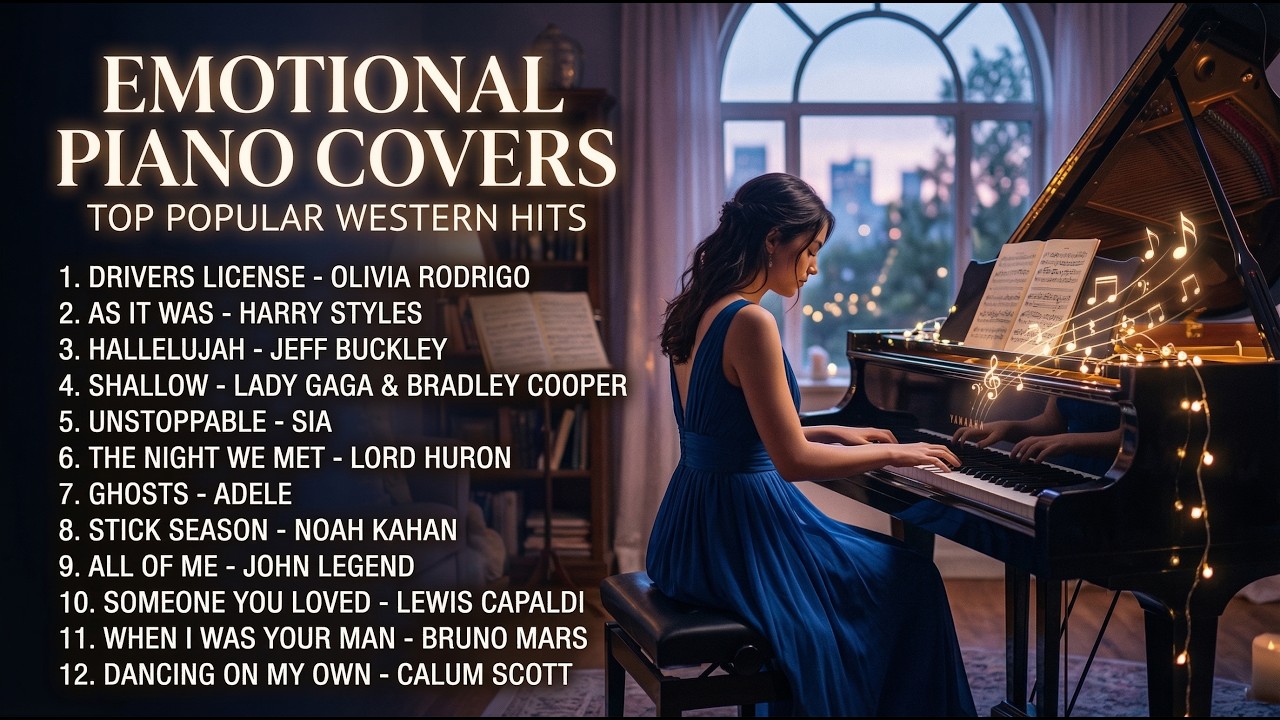 Emotional Piano with Girl 🎹💔 | Beautiful English Piano Covers Playlist