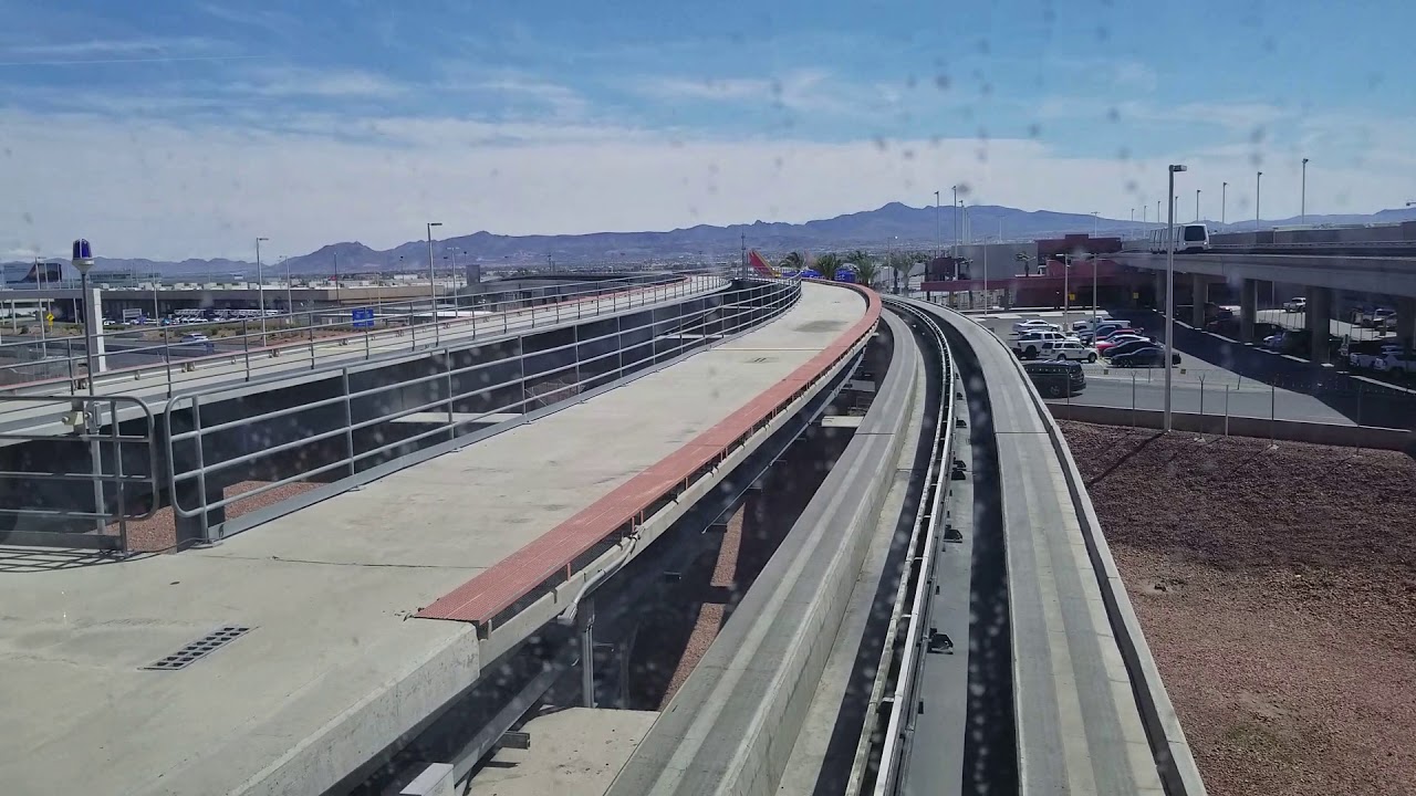 Riding Blue Line Tram from Landside Terminal to D Gates Las Vegas McCarran Airport Las Vegas, NV