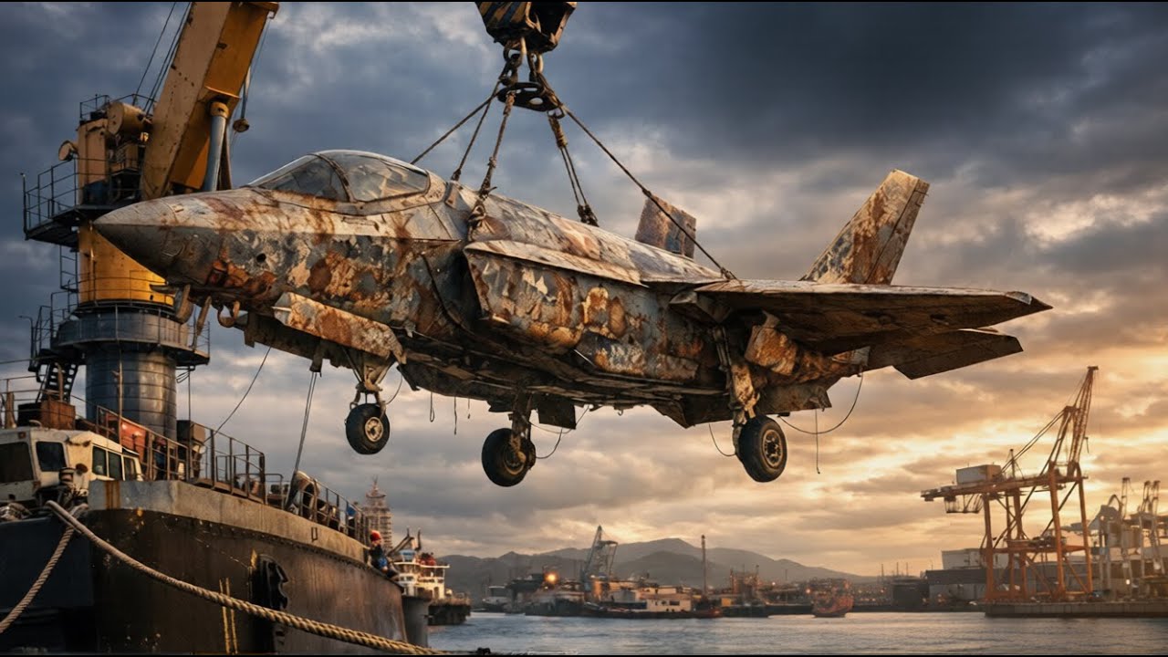 “Rusted American F-35 Pulled From Harbor – Full Restoration Journey”