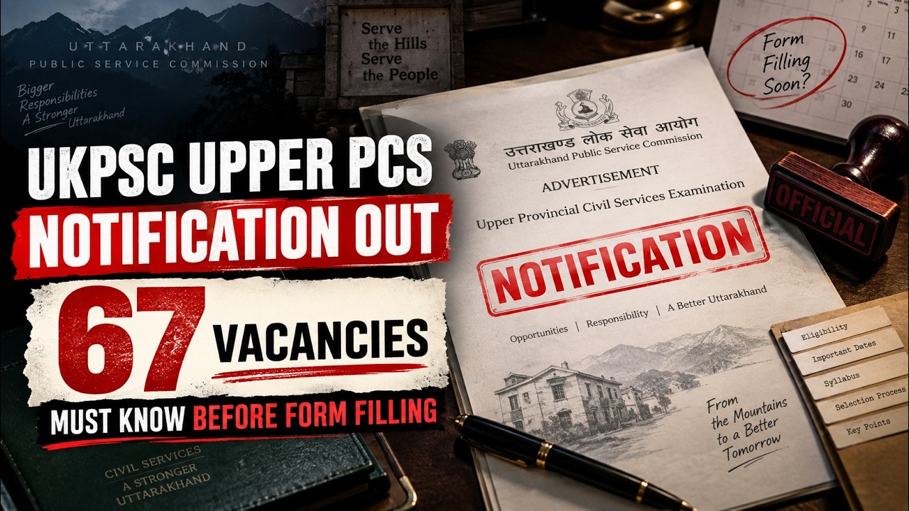 NOTIFICATION OUT | UPPER PCS 2026 | 67 POSTS | UKPSC | UTTARAKHAND | PCS | UKSSSC | PCS | LOWER PCS