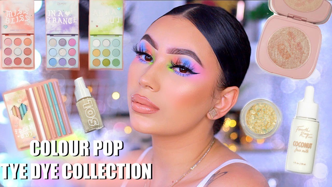 COLOURPOP TYE DYE COLLECTION REVIEW | PASTEL MAKEUP TUTORIAL