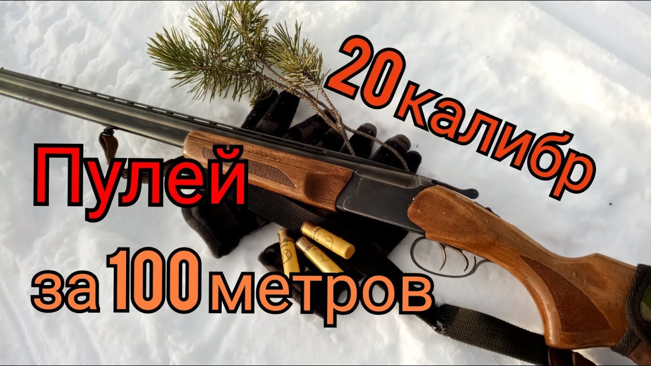 пулей на 100 метров с 20 калибра