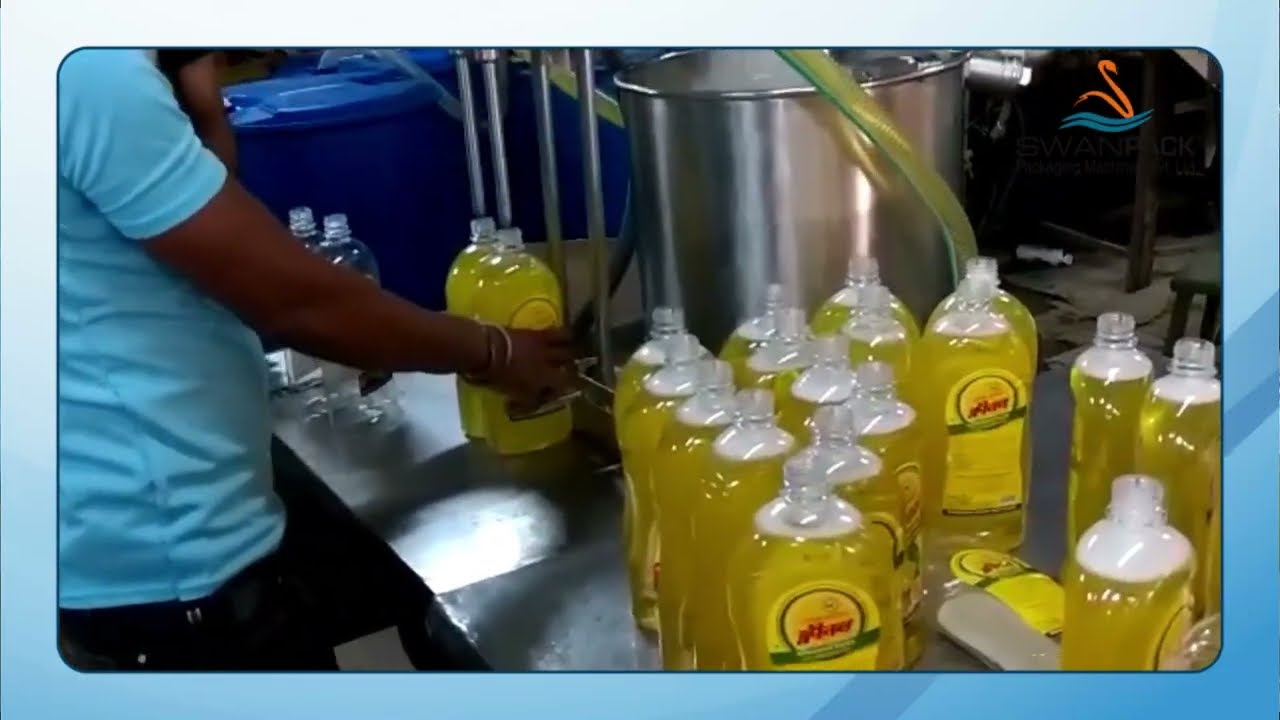 Dish Wash Liquid Filling Machine | Complete Bottle Filling & Packaging Lines Machines | Swanpack.com