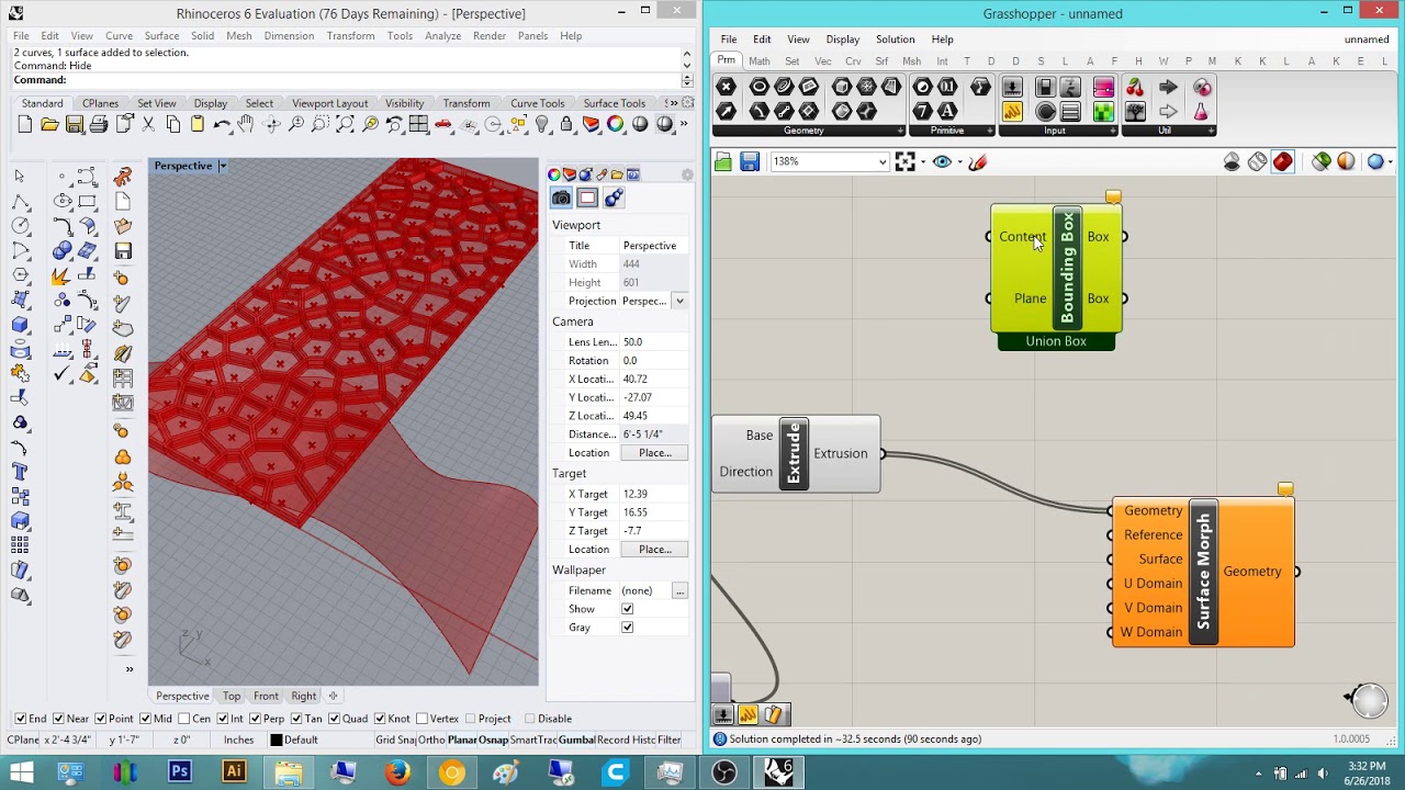 Grasshopper Tutorial: Surface Morph and Reparameterize