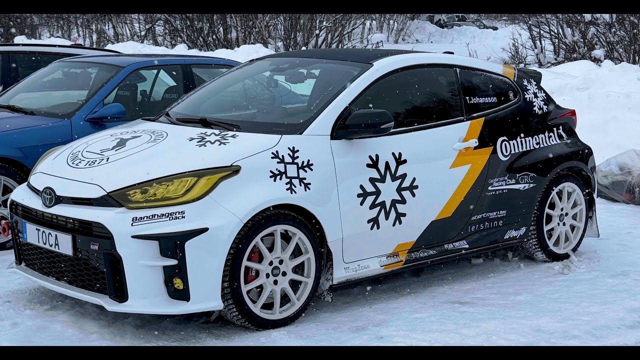 Funäsdalen Iskörning GRC 2026  V4 Yaris GR bakom Bmw M140